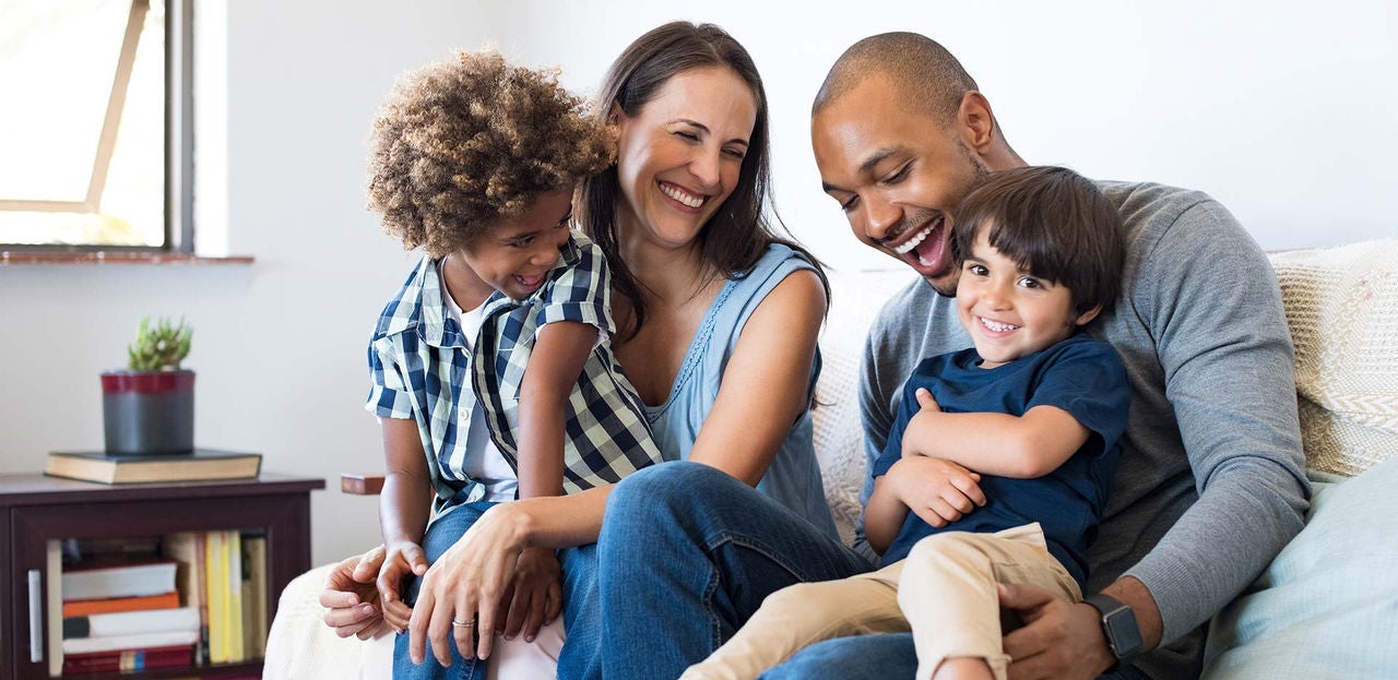 Family having fun at home